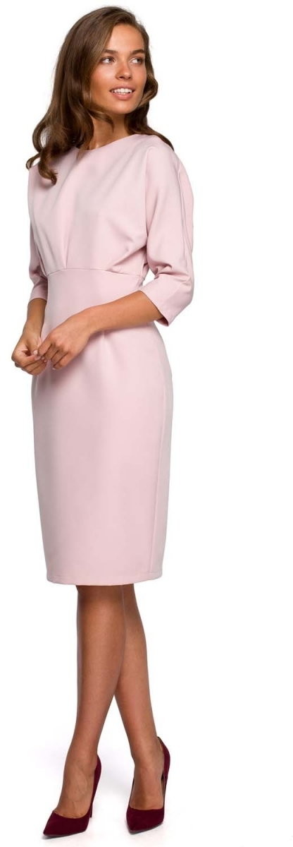 Sukienki - Style Dzianinowa sukienka z zaszewkami - różowa - Style - grafika 1