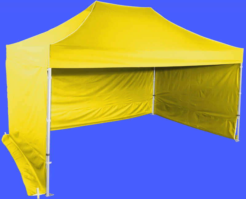 Pawilony ogrodowe - Expodom Namiot ekspresowy 3x4,5m o konstrukcji aluminiowej z profilu sześciokątnego, Żółty - grafika 1