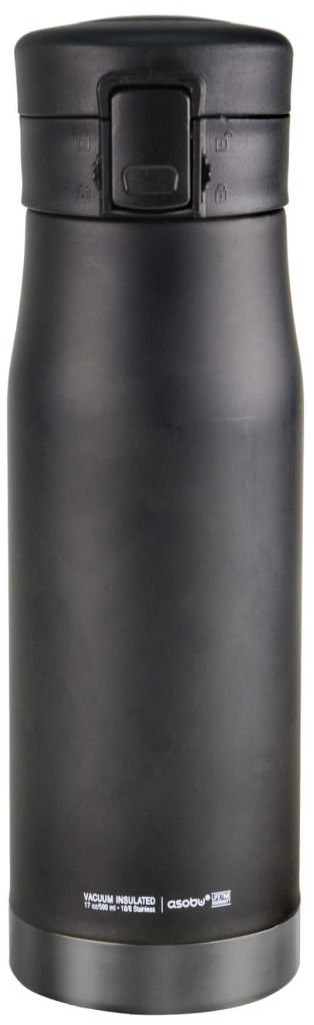 Butelki termiczne - ASOBU Kubek/butelka termiczna ASOBU Liberty Canteen, czarno-grafitowy,  500 ml - grafika 1