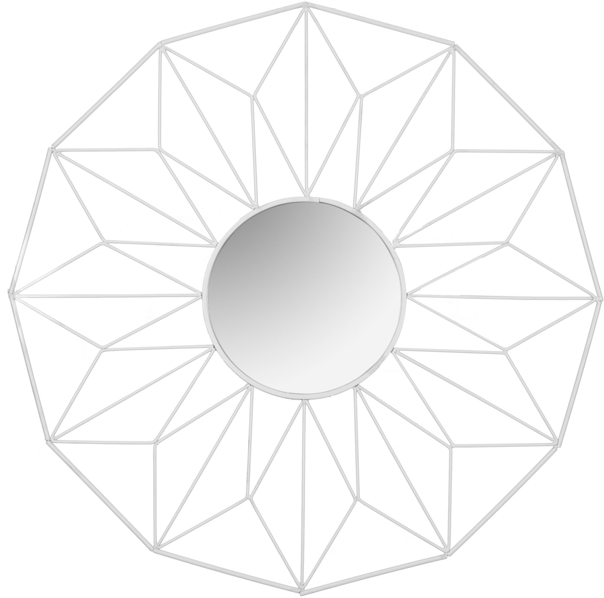 Lustra - Tutumi Tutumi Lustro geometryczne 12-kątne białe 58 cm HOM-09876 - grafika 1