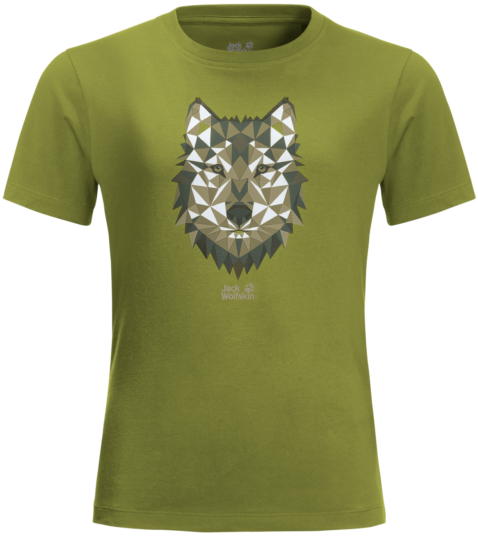 Koszulki dla dziewczynek - Jack Wolfskin Dziecięca koszulka BRAND WOLF T K green tea - grafika 1