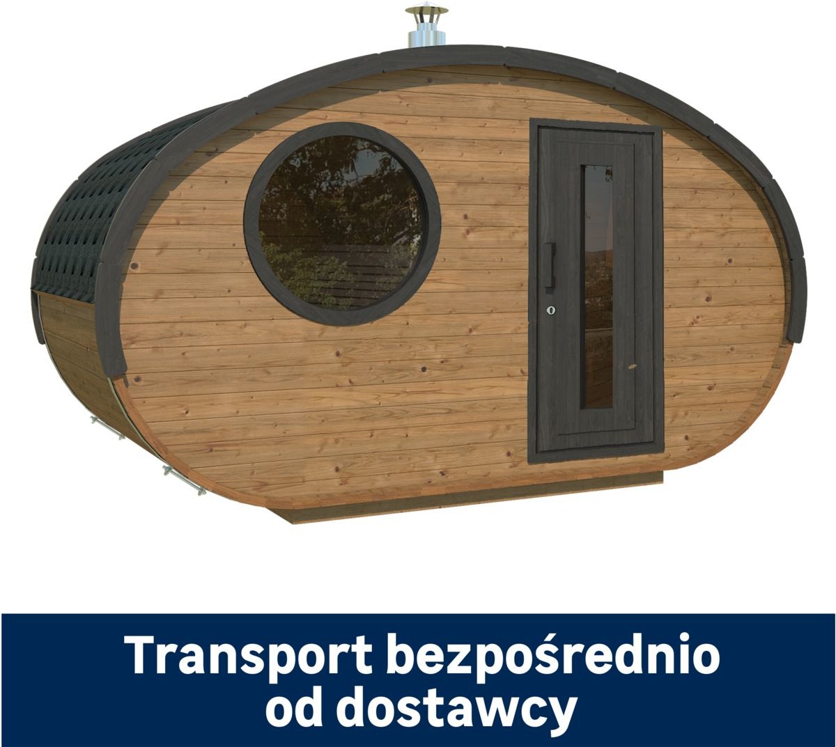 Sauny - Sauna ogrodowa Hobbit 195x400 cm Ecosauna - grafika 1
