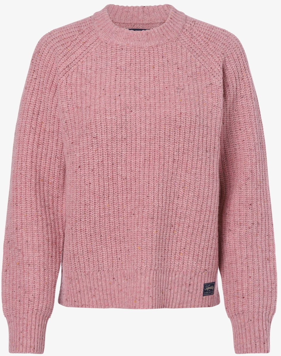 Swetry damskie - Superdry Sweter damski, różowy - grafika 1