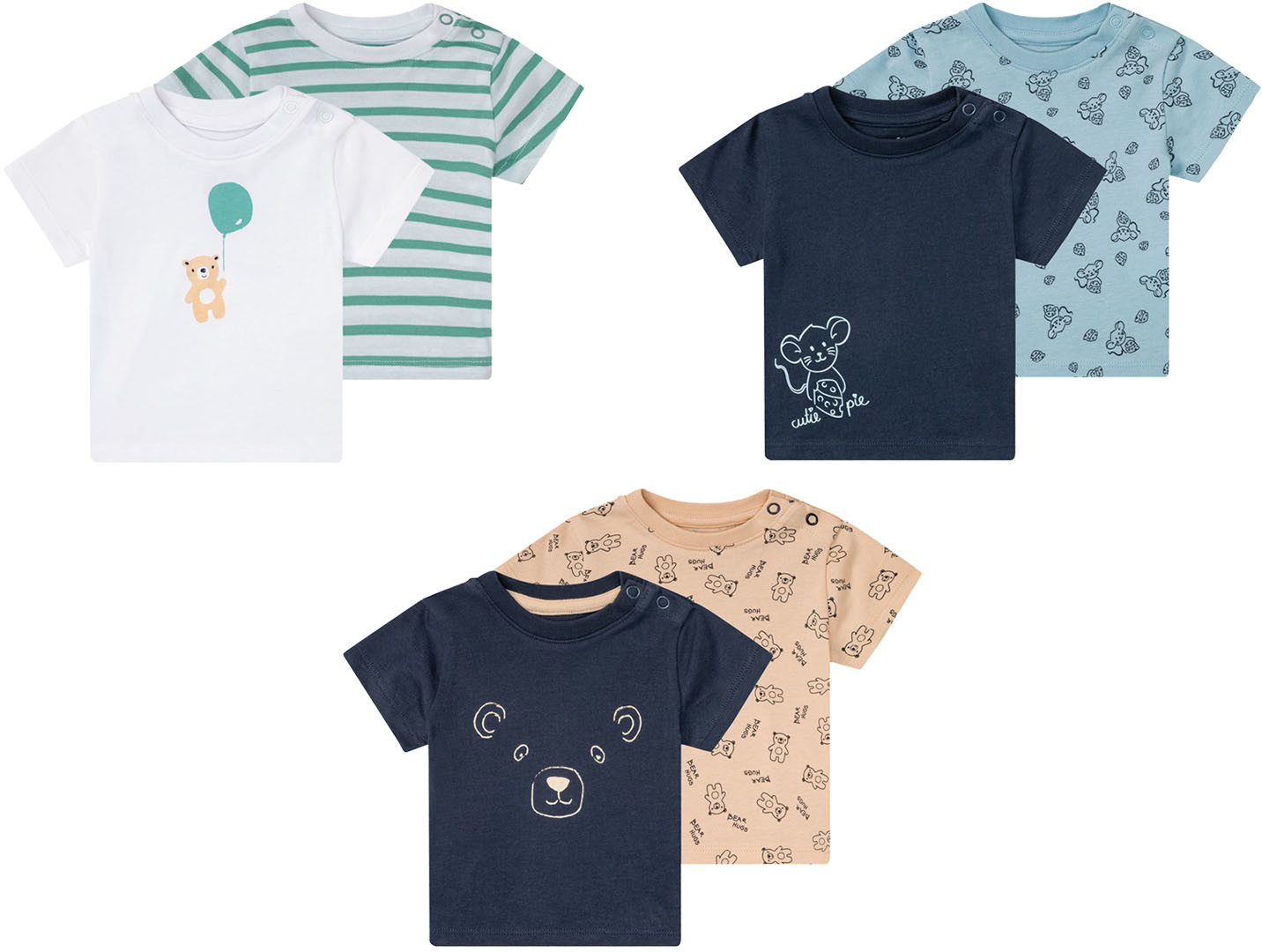 Bluzki dla niemowląt - LUPILU LUPILU T-shirty niemowlęce z biobawełny, 2 sztuki - grafika 1