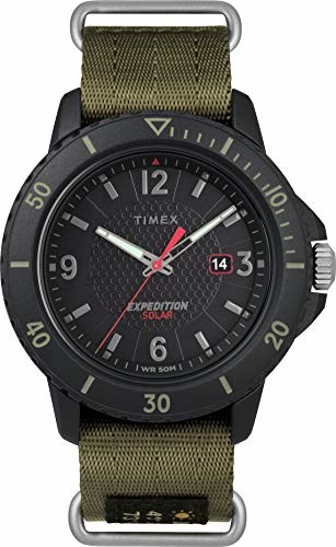 Zegarki męskie - Expedition Timex Timex męski zegarek galatin Solar 44 mm pasek Olive Slip-thru - grafika 1