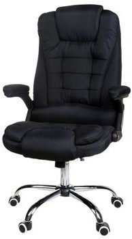 Fotele i krzesła biurowe - GIOSEDIO Materiałowy Fotel biurowy leżanka Czarny FBJ004 - grafika 1
