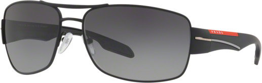 Okulary sportowe - Prada sportowe okulary przeciwsłoneczne dla mężczyzn 0ps53ns dg05 W1, czarne (black Rubber/polargrey), 65 0PS53NS DG05W1 65 DG05W1 - grafika 1