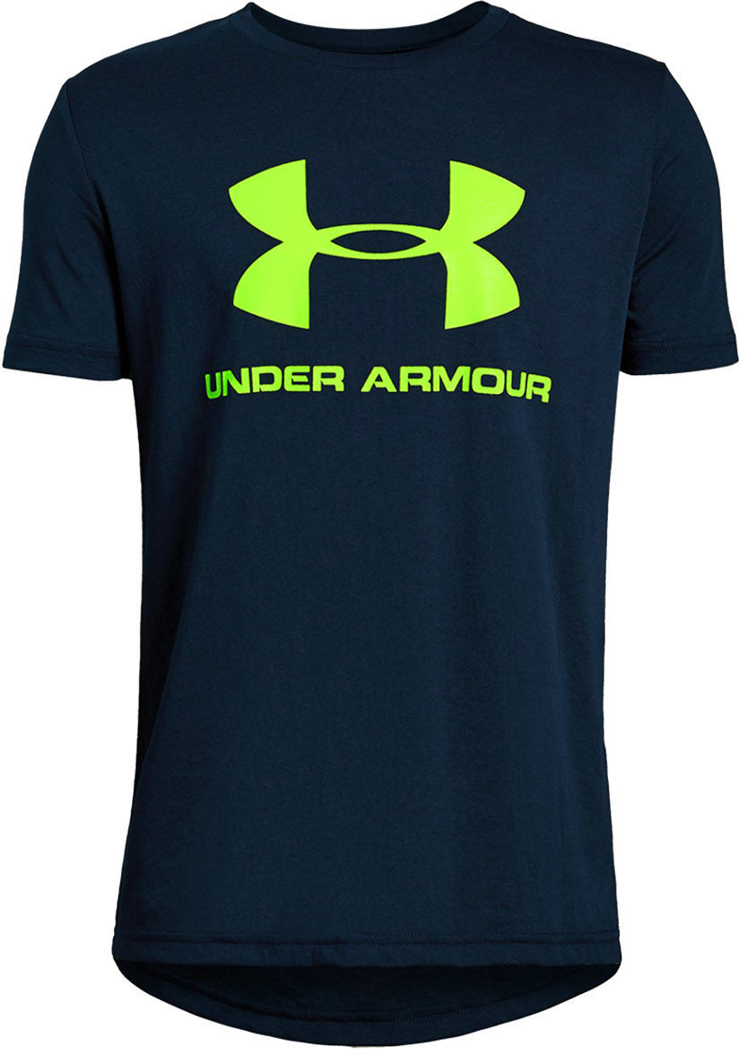 Odzież sportowa dziecięca - Under Armour Koszulka termoaktywna dziecięca Sportstyle Logo navy (1330893-408) 1330893-408 - grafika 1