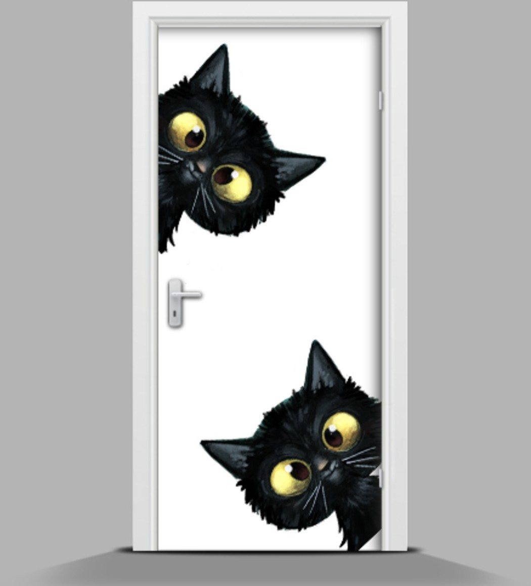 Naklejki na drzwi i meble - Naklejka na drzwi Koty dwa - grafika 1