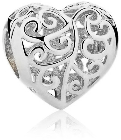Charmsy - Pandora Valerio.pl Rodowany srebrny charms ażurowe serce serduszko heart srebro 925 SY016R SY016R - grafika 1