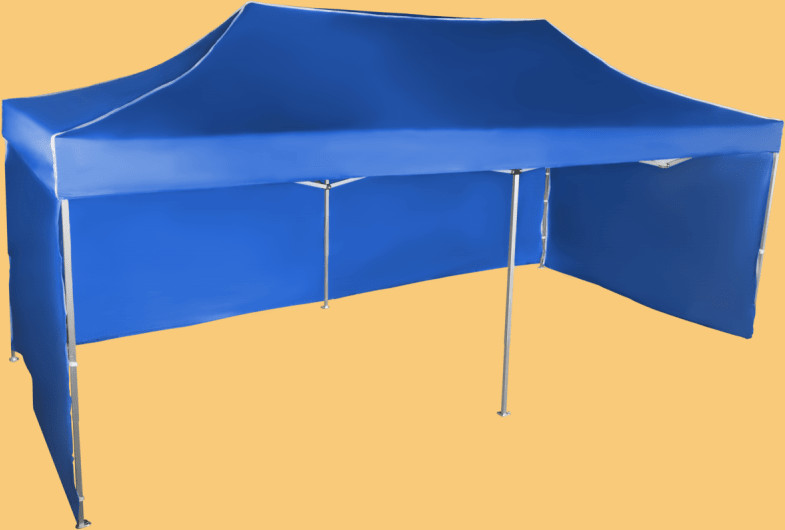 Pawilony ogrodowe - Expodom Namiot ekspresowy 3x6m - aluminiowy, Niebieski, 3 ściany boczne - grafika 1