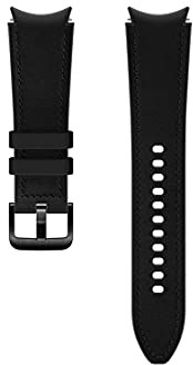 Paski - SAMSUNG Samsung Pasek do zegarka hybrydowy skórzany pasek - oficjalny pasek zegarka Samsung - 20 mm - M/L - czarny ET-SHR89LBEGEU - grafika 1