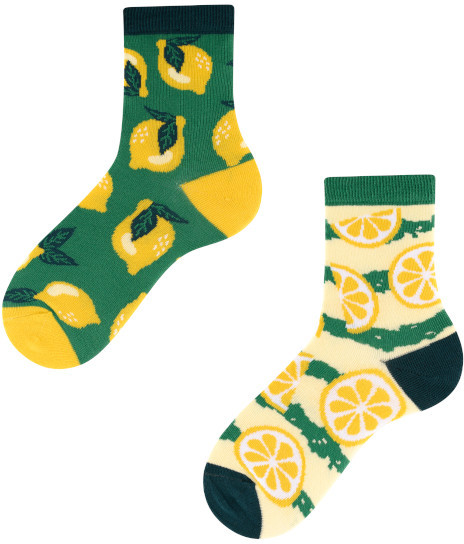 Skarpetki dla dzieci - Todo Socks Lemon Kids, Todo Socks, Cytryny, Owoce, Limonki, Kolorowe Dziecięce - grafika 1