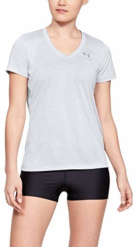 Koszulki sportowe damskie - Under Armour Tech Short Sleeve V  Twist koszulka damska z krótkim rękawem i oddychająca koszulka do biegania z krótkim rękawem i oddychająca koszulka do biegania dla kobiet, ultralekka koszulka o luźn - grafika 1