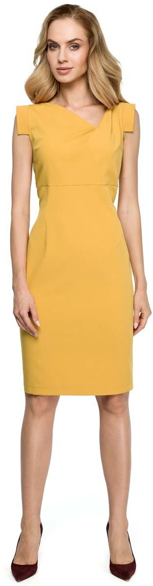 Sukienki - Style Sukienka z asymetrycznym dekoltem - żółta Style - grafika 1
