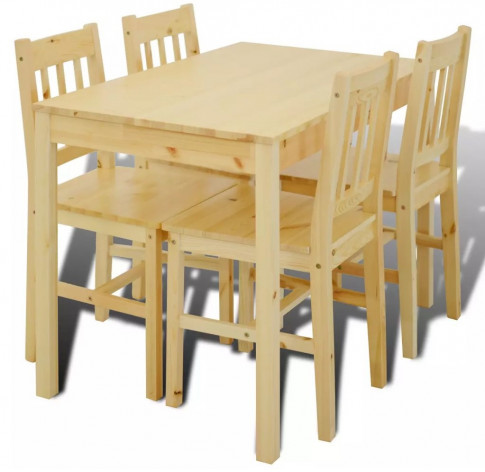 Stoły z krzesłami - Drewniany zestaw stół i 4 krzesła Ellen - grafika 1