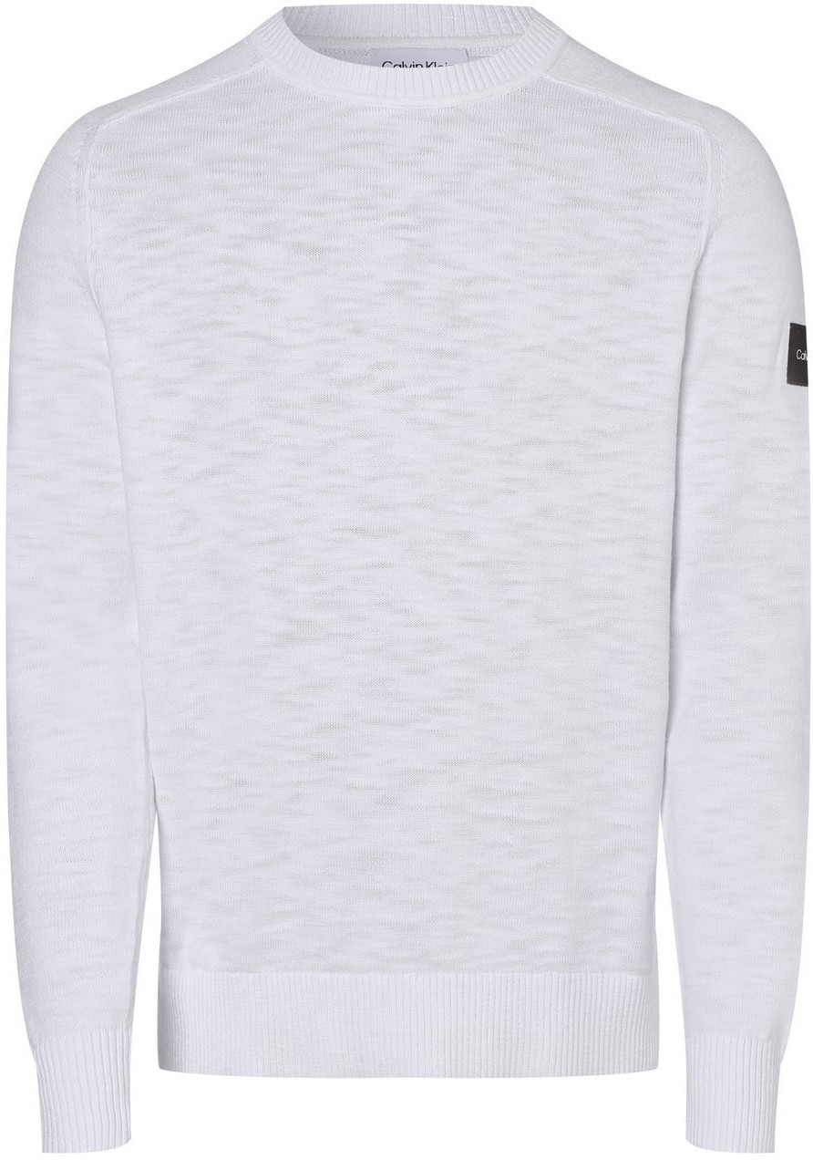 Swetry męskie - Calvin Klein Sweter męski, biały - grafika 1