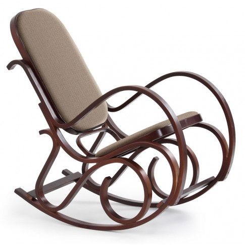Fotele - Drewniany fotel bujany w kolorze Orzech X3 Dixel - grafika 1