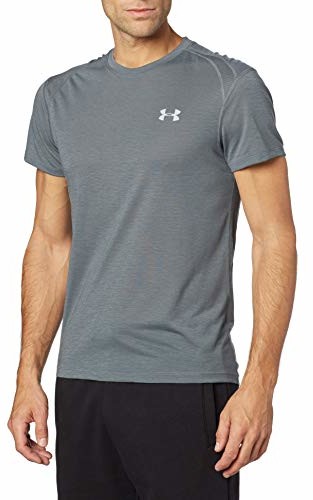 Koszulki sportowe męskie - Under Armour UA Streaker 2.0 męska koszulka do biegania, oddychająca, z krótkim rękawem, dopasowana, szary, s - grafika 1