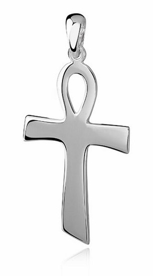 Biżuteria religijna - Valerio.pl Srebrny krzyżyk krzyż egipski ankh gładki polerowany połysk srebro 925 KKS0085 KKS0085 - grafika 1