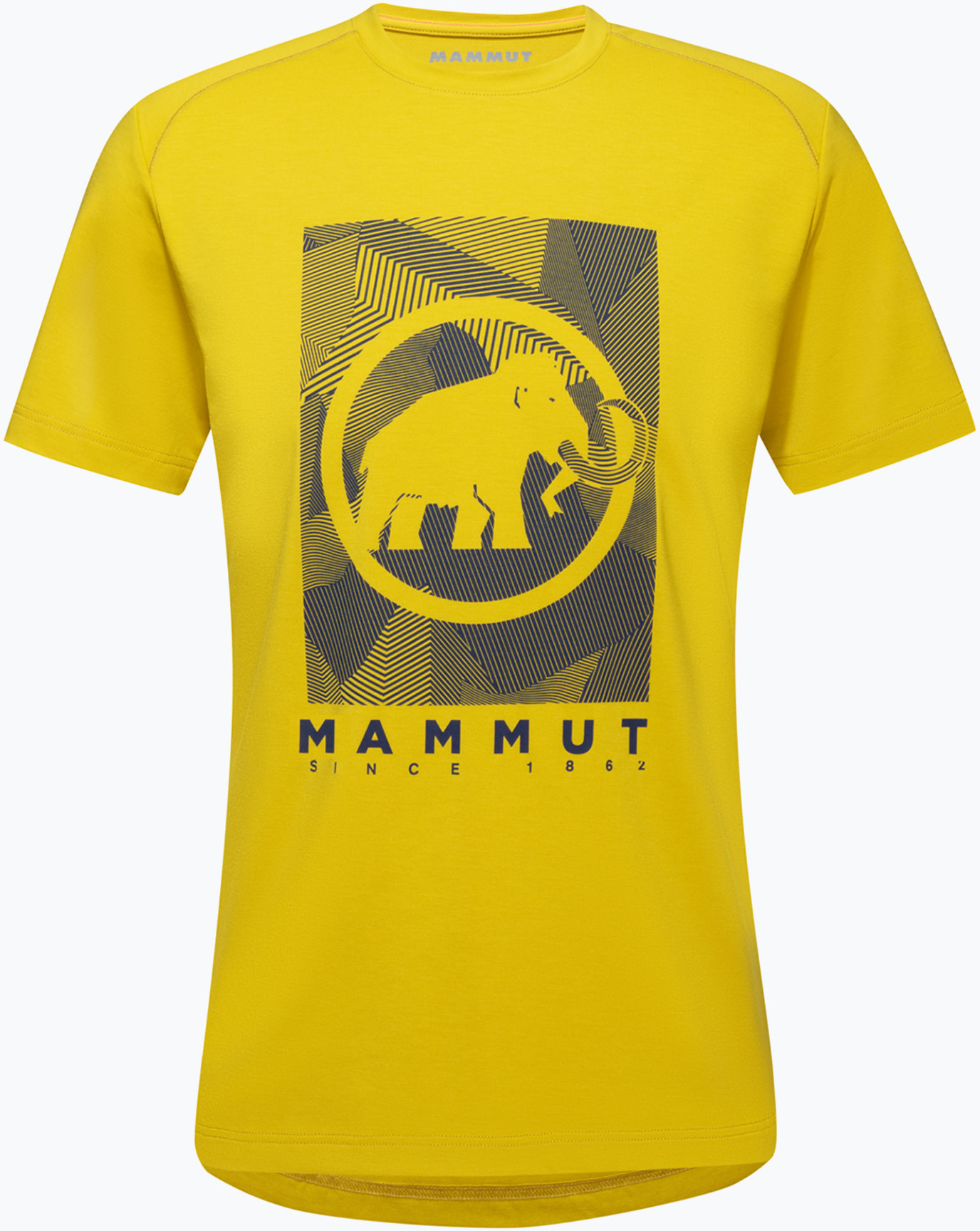 Koszulki sportowe męskie - MAMMUT Koszulka turystyczna męska MAMMUT Trovat żółta - grafika 1