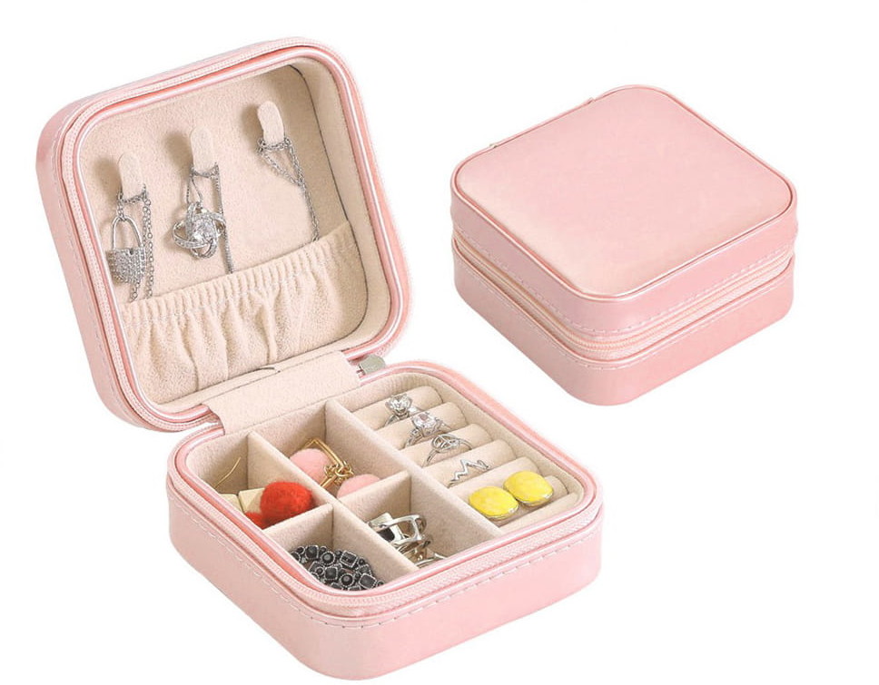 Biżuteria - akcesoria - Lilienne Podróżna mała szkatułka na biżuterię pudrowo-różowa ORGBIZSP01157-4 - grafika 1