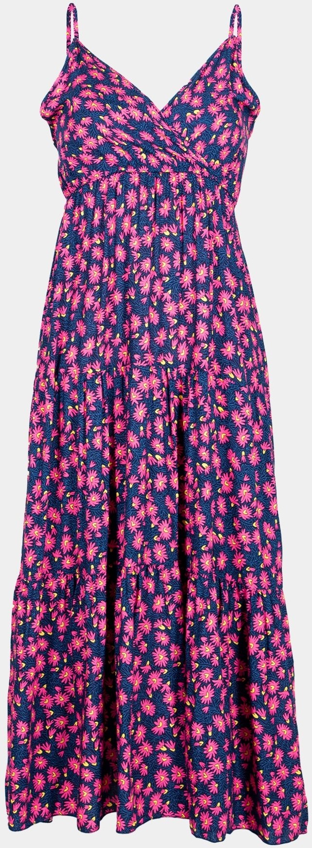 Sukienki - YOCLUB Sukienka damska letnia długa na ramiączka różowe kwiaty UDD-0001K-A100#8000ML - grafika 1