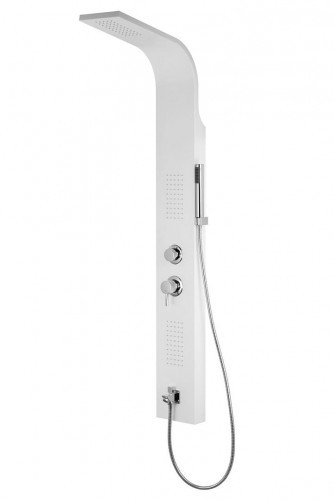 Panele prysznicowe - Corsan Panel prysznicowy ALTO z mieszaczem i wylewką kolor biały - grafika 1