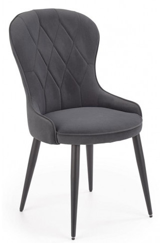 Krzesła - Komplet popielatych pikowanych krzeseł do salonu 4 szt Kordo 4S - grafika 1