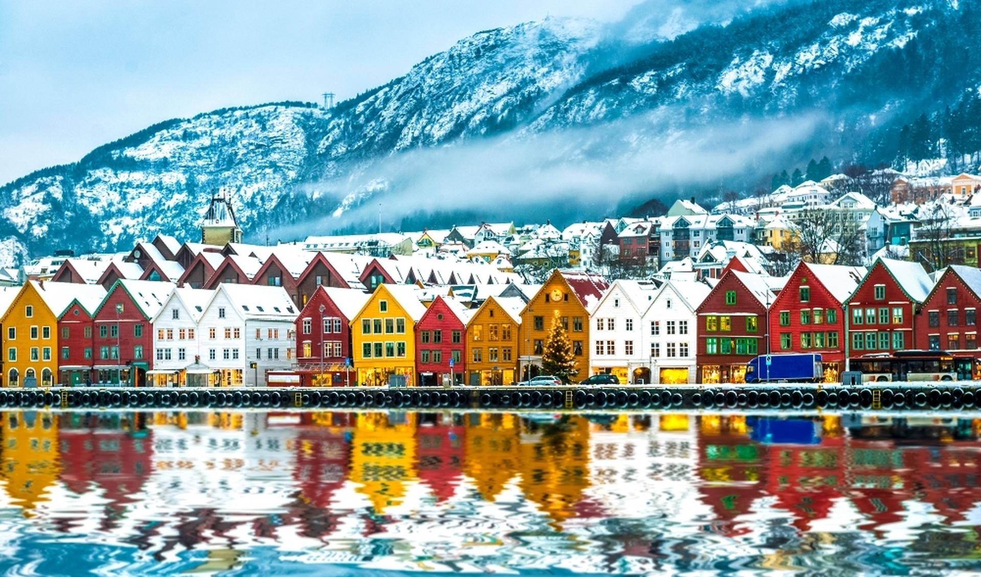Bergen: deszczowa pogoda w norweskim Bergen