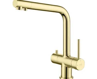 BLUE WATER CRYSTAL kolor ZŁOTY BATERIA 4-DROŻNA  Z PODŁĄCZENIEM DO WODY FILTROWANEJ ZŁOTA