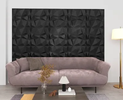 vidaXL Panele ścienne 3D, 48 szt., 50x50 cm, diamentowa czerń, 12 m² 150916