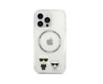Karl Lagerfeld Obudowa dla telefonów komórkowych MagSafe Karl and Choupette na Apple iPhone 14 Pro (KLHMP14LHKCT) przezroczysty