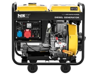 MSW Agregat prądotwórczy Diesel - 5000 W - 12,5 l - mobilny - 3-fazowy MSW-AVR DG750 EURO5