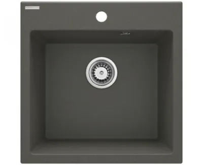 Deante Evora Zlewozmywak granitowy jednokomorowy 50x50 cm antracyt metalik ZQJT103