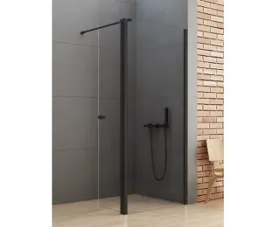 NEW TRENDY K-0778 Kabina prysznicowa NEW SOLEO BLACK walk-in 70x195 szkło czyste 6mm Active Shield