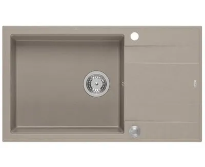 QUADRON Zlewozmywak 86x50 EVAN 136 XL szarobeżowy, elementy stalowe, k.pneum. HCQE58650U4_BS_P2O *