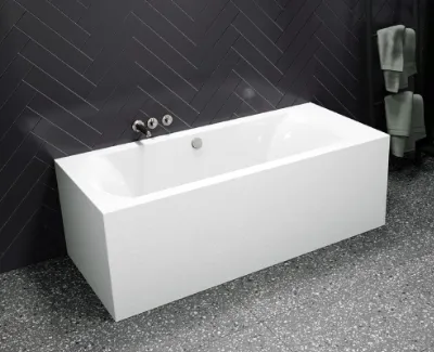 Riho Linares Plug & Play Back2Wall Wanna prostokątna 170x75 cm lewa biały połysk B141018005