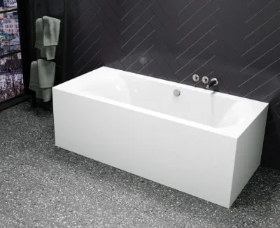 Riho Linares Plug & Play Back2Wall Wanna prostokątna 170x75 cm prawa biały połysk B141018005