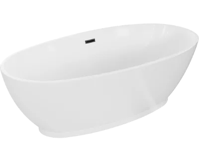 Mexen Bilbao wanna wolnostojąca 180 x 90 cm, biała, przelew czarny - 51311809000-70