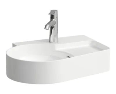 Laufen Val Umywalka wisząca 53x40 cm lewa bez otworu na baterię biała z powłoką LCC H8162884001091