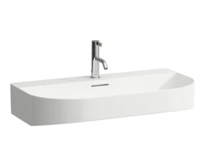Laufen Sonar Umywalka wisząca lub nablatowa 80x42 cm bez otworu na baterię biała H8163440001091