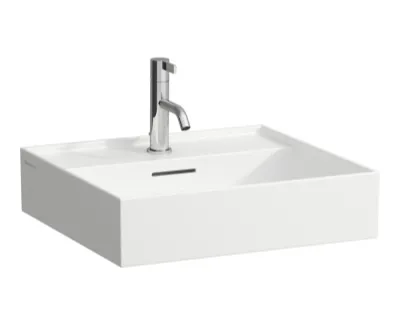 Laufen Kartell Umywalka wisząca lub nablatowa 50x46 cm bez otworu na baterię biała H8163320001091