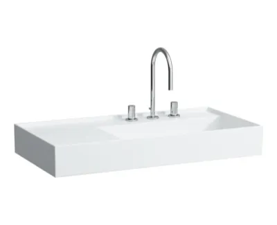 Laufen Kartell Umywalka wisząca 90x46 cm prawa z 3 otworami na baterię biała H8183390001581