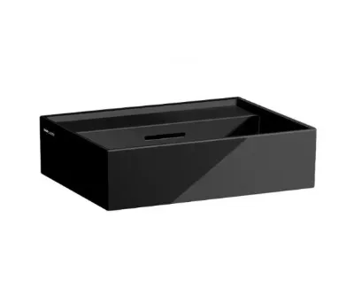 Laufen Kartell Umywalka wisząca 45x34 cm bez otworu na baterię czarny połysk H8153300201091