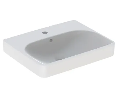 Geberit Smyle Square Umywalka wisząca lub meblowa 55x44 cm z otworem na baterię biała 500.259.01.1