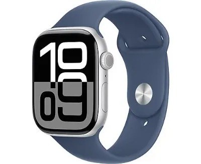 Apple Watch 10 GPS + Cellular 46mm z aluminium srebrnym pasek sportowy M/L Niebieski