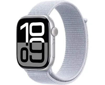 Apple Watch 10 GPS 46mm z aluminium srebrnym opaską sportową Błękitny Obłok