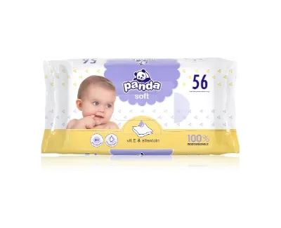 Bella Baby Happy Panda Soft nawilżane chusteczki oczyszczające dla dzieci 56 szt.
