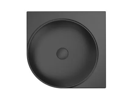 Ravak Yard 450 C Umywalka wisząca narożna 45x45 cm bez otworu na baterię czarny mat XJX0D045000
